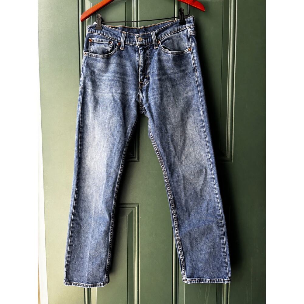 Levi's 505 Men's Jeans W32 L30 Medium Wash Straight Leg Distressed (1 of 2)